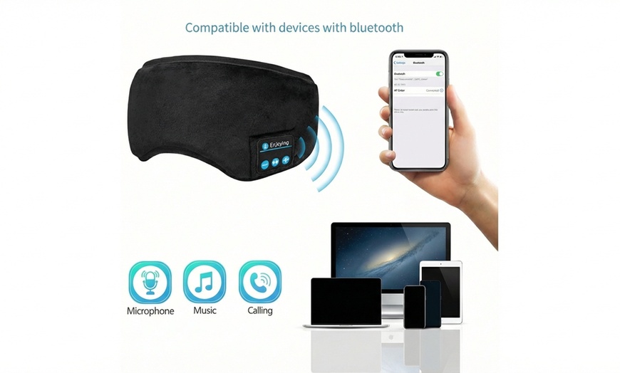 Image 4: Plush Sleep Masks with Built-in Headphones