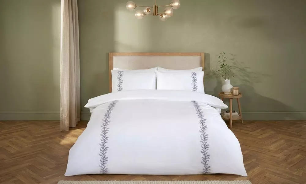 Ellie Embroidered Botanical Duvet Set