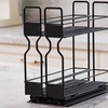 Image 2: Two-Tier Slide-Out Metal Spice Rack for Cabinet Organisation