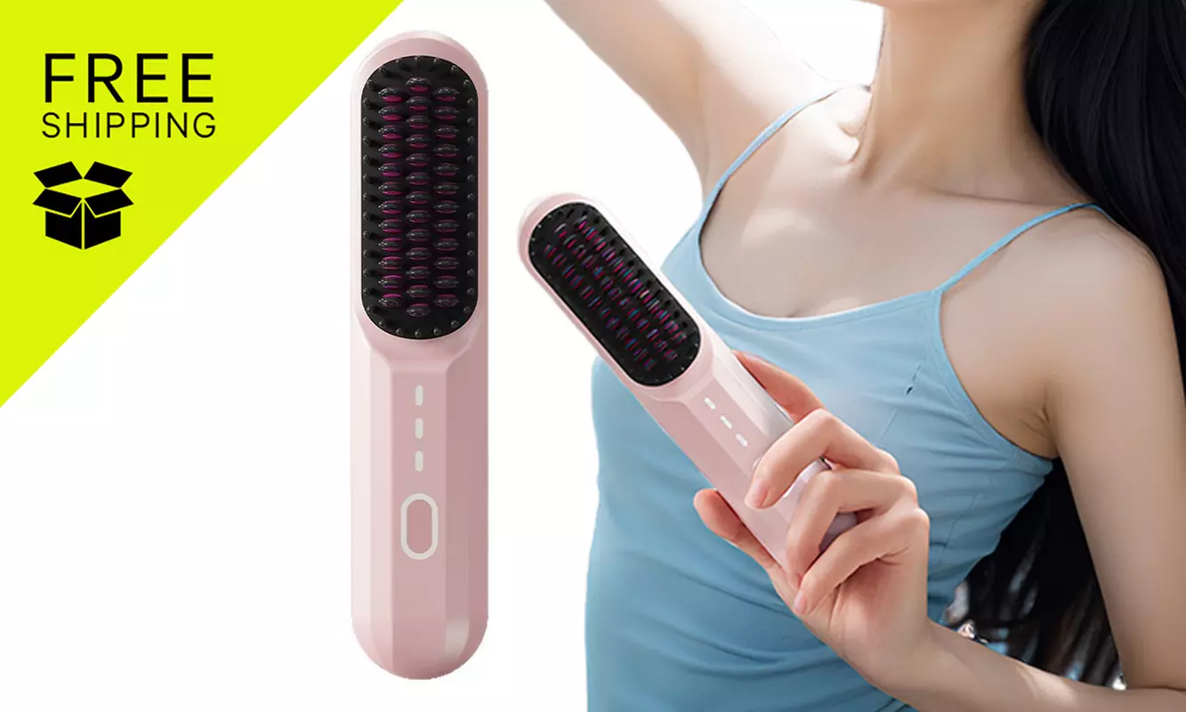 Cordless Hair Straightener Brush: One Piece with Up To 68% Off; FREE SHIPPING - Primary Image