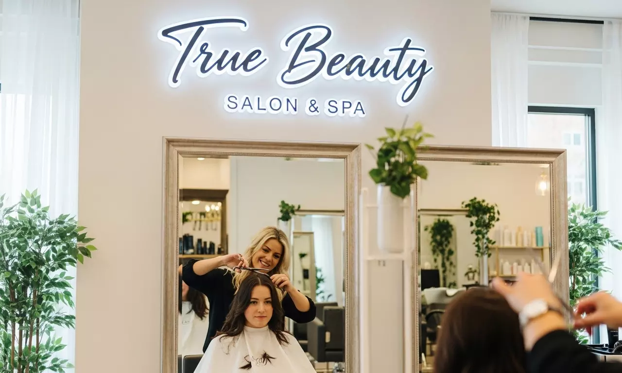 Unlock New Styles w/ Haircut, Conditioning, Blow-dry, Color & More at True Beauty Salon and Spa - Up to 60%Off - Second Medium