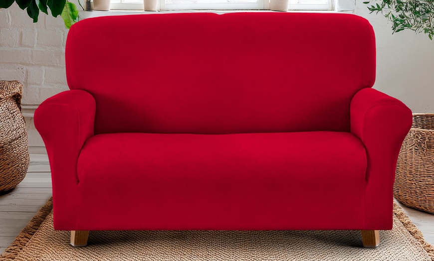 Image 7: Water-Resistant, Elegant Velvet Sofa Cover in Various Sizes