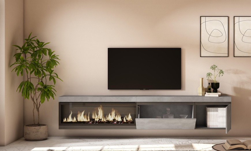 Image 11: Meuble TV suspendu avec grande capacité de rangement  