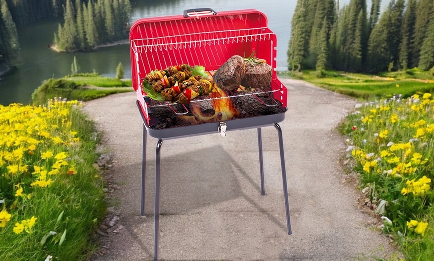 Image 2: Barbecue extérieur avec grille en acier chromé