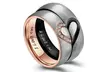 I Love Heart Promise Ring Stainless Steel Couples Bands Ring 6mm - Second Medium