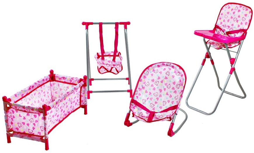 Image 7: Deao Five-in-One Baby Doll Pretend Play Set with Accessories