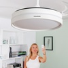Image 1: Ventilateur de plafond LED avec 4 pales rétractables