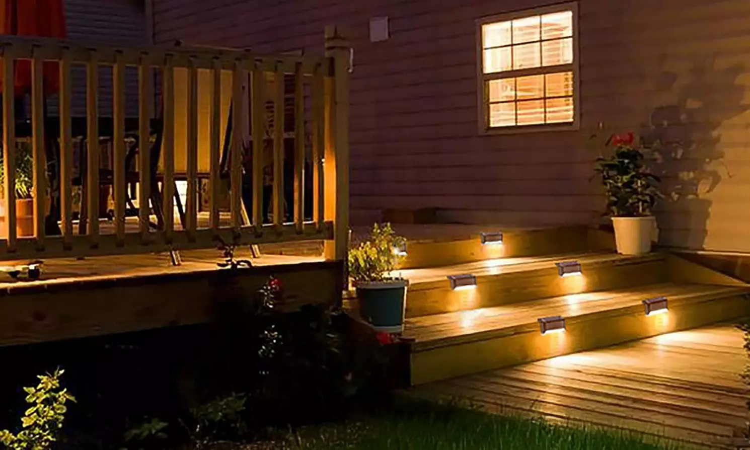 8-Pack Solar LED Deck & Step Lights