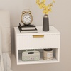 Image 4: HOMCOM Floating Nightstands with Modern Design and Gold Handles