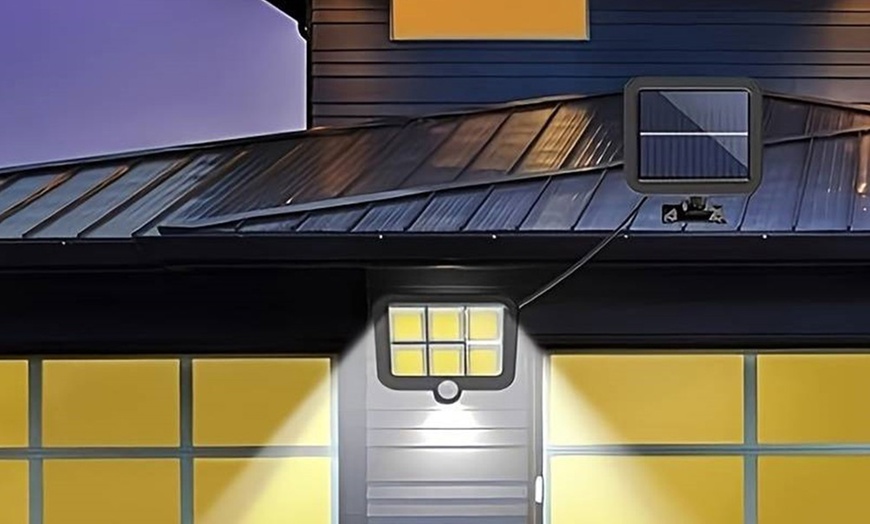 Image 6: 1x oder 3x Wand-Leuchte mit 120 LEDs und Solarpanel