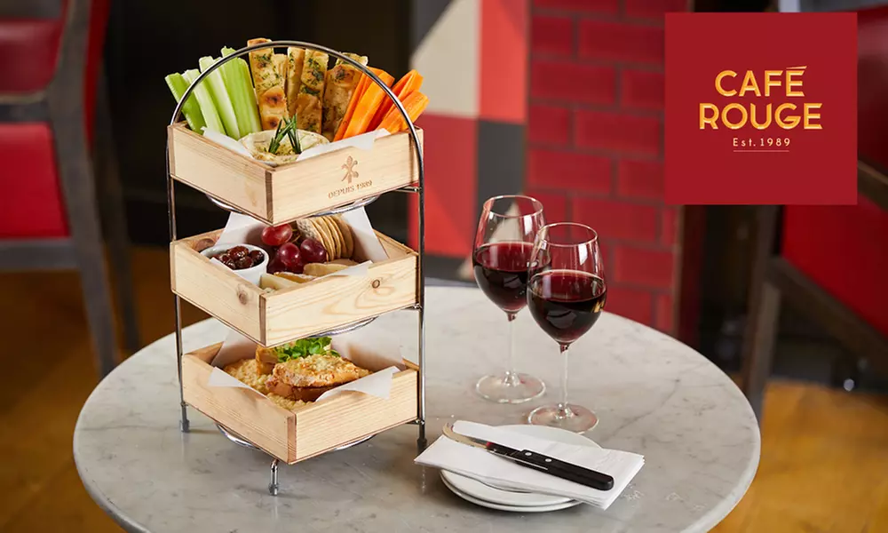 Cheese Lover's Afternoon Tea with Glass of Wine for Two at Café Rouge, Nationwide - Primary Image