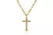 Men's Stainless Steel Crucifix Cross Necklace with 24" Figaro Chain - Second Medium