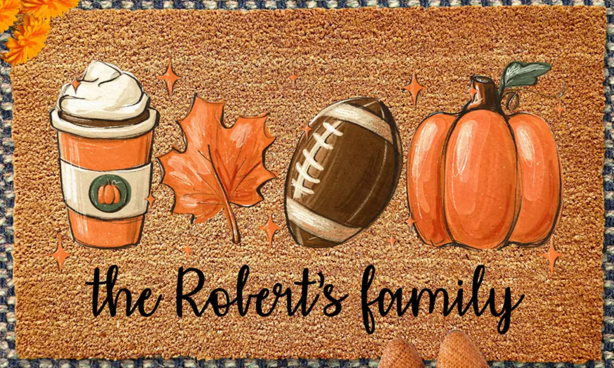 Personalized Halloween and Fall Coir Doormat Pack from Justyling