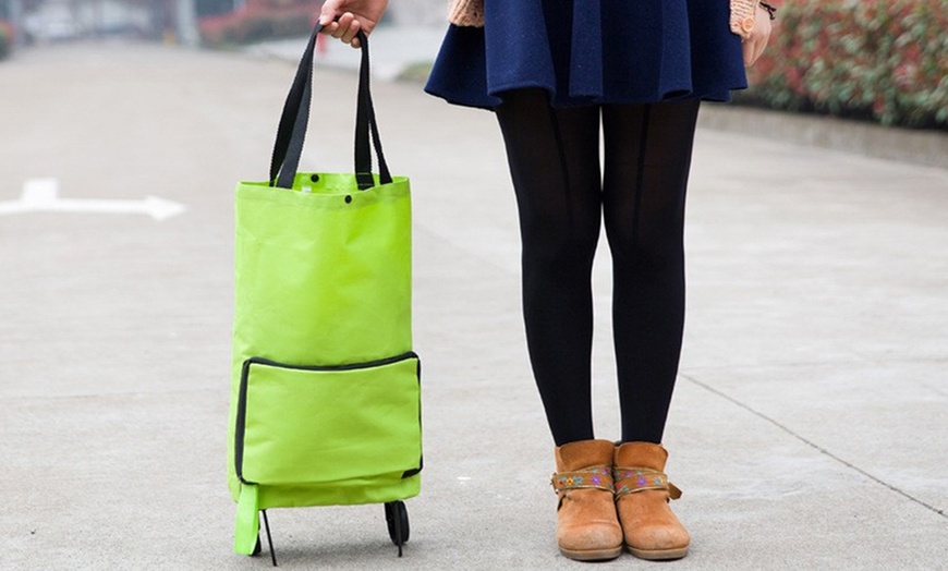 Image 5: Foldable Grocery Bag with Wheels