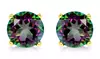 Solid 10K Gold 2CTW Rainbow Topaz Stud Earrings By MUIBLU Gems
