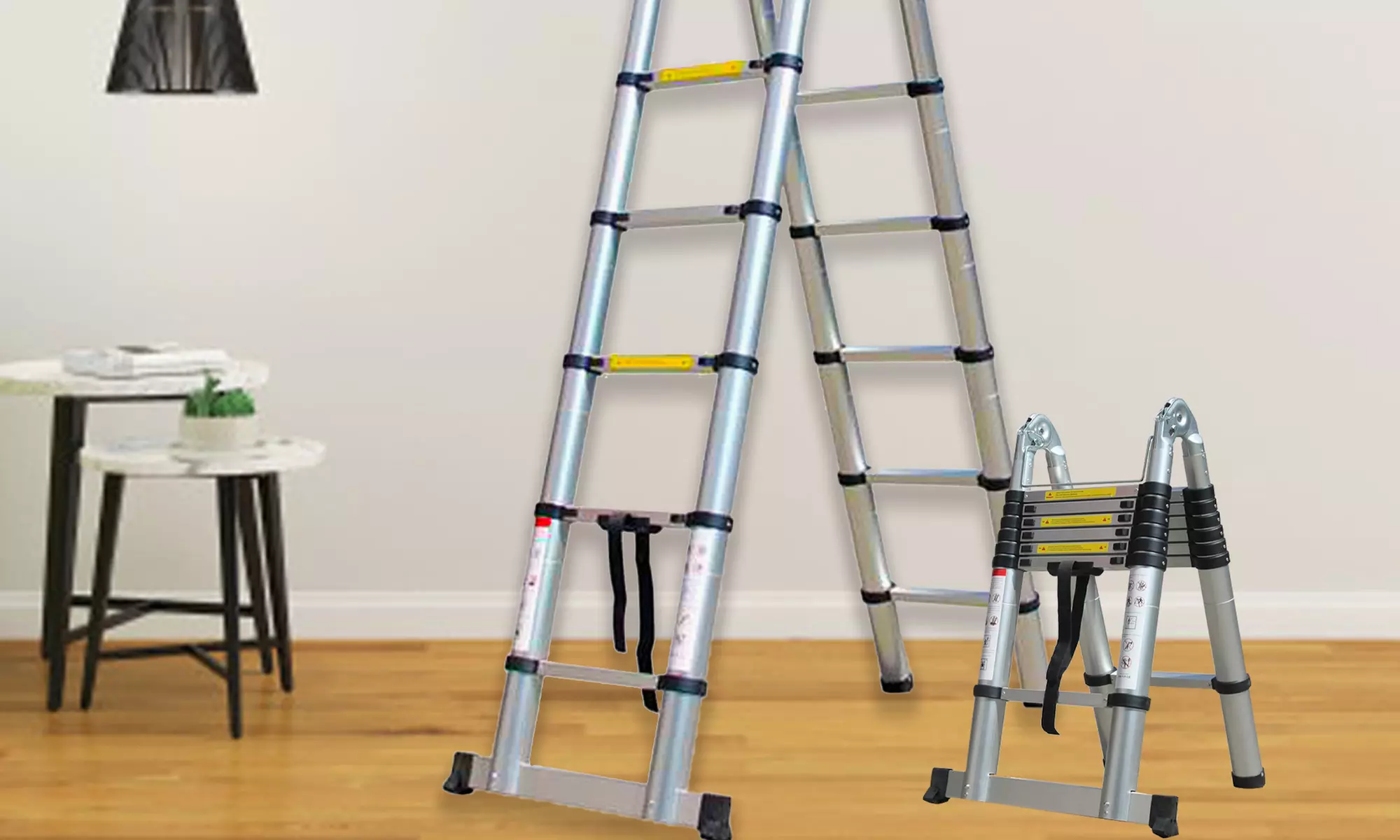 Échelle télescopique en aluminium rétractable de Herzberg