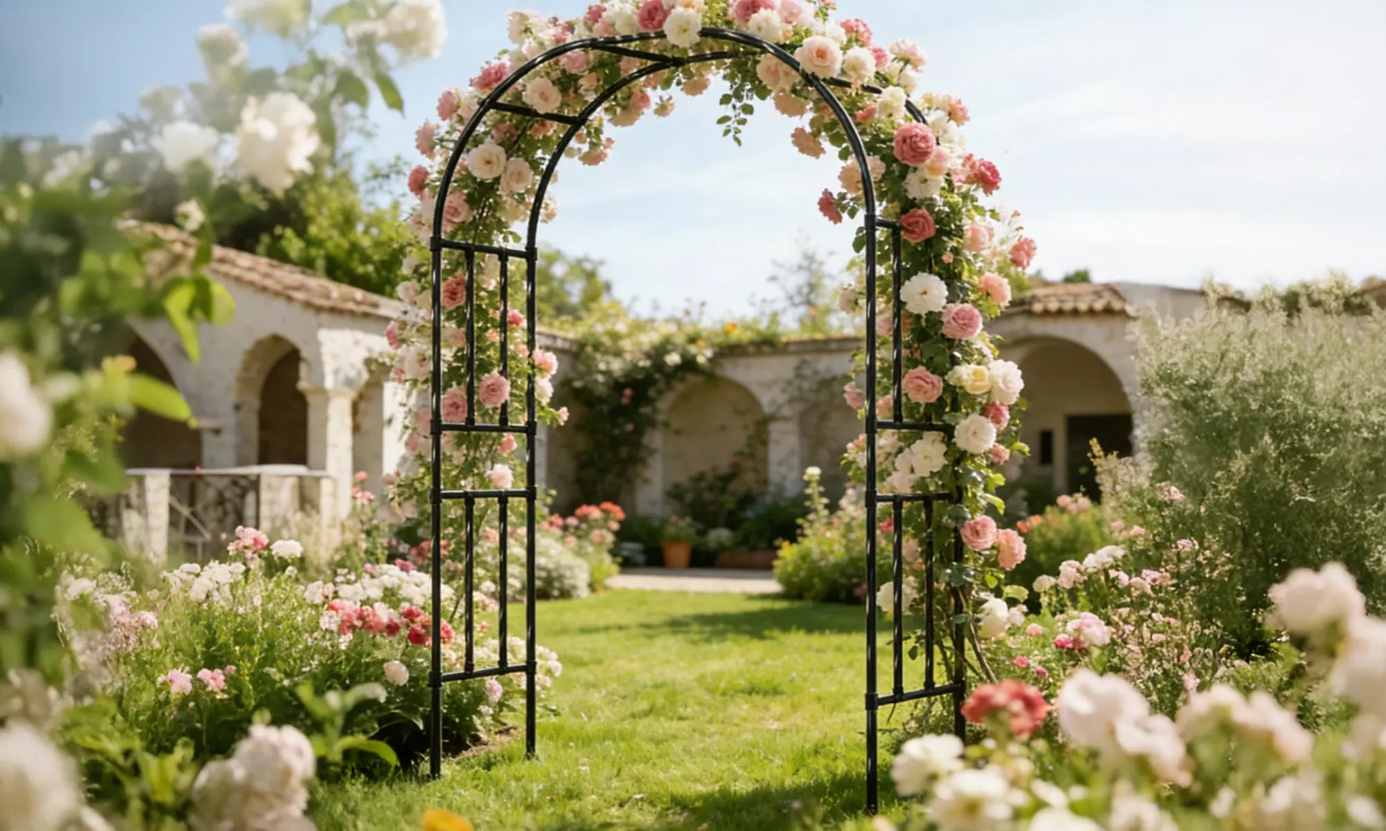 Lambu Metal Garden Arch Trellis Rose Climbing Archway