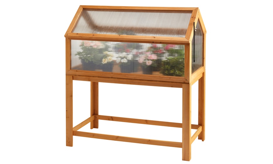 Image 3: Garden Grow Raised Wooden Cold Frame with Optional Legs