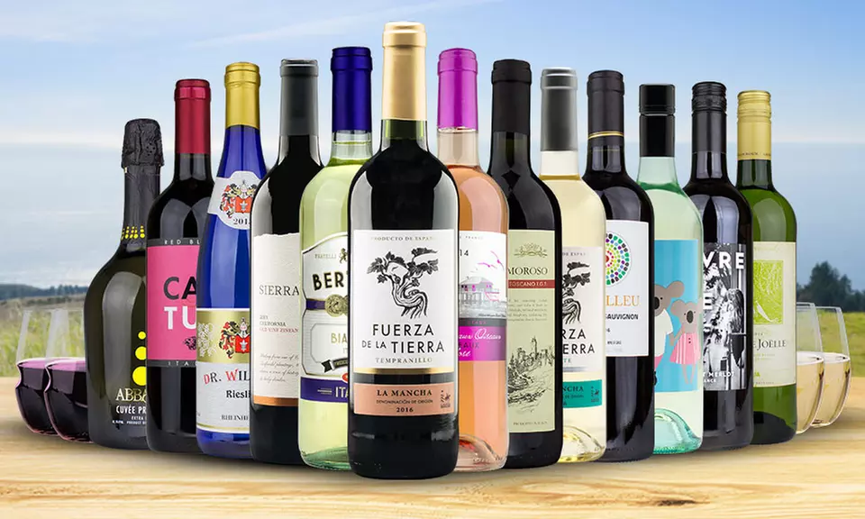 13 Bottles of Wine with Four govino Glasses from Heartwood & Oak (Up to 80% Off) - Primary Image