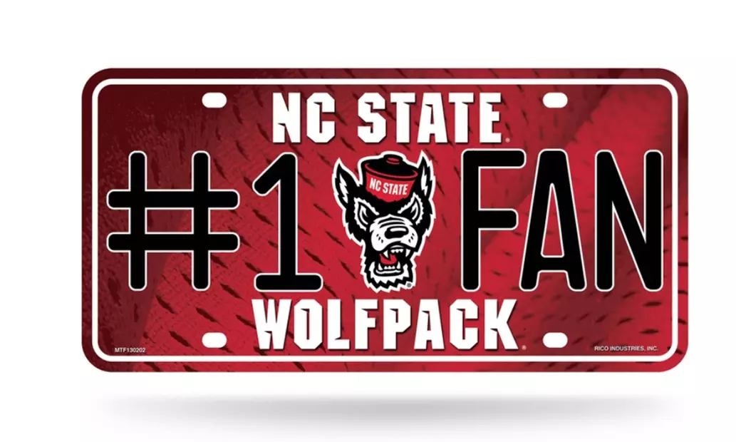 NCAA License Plate, #1 Fan with Team Logo