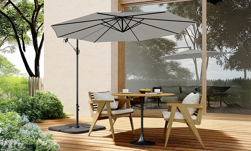 Image 10: 3M Cantilever Parasol with Base 