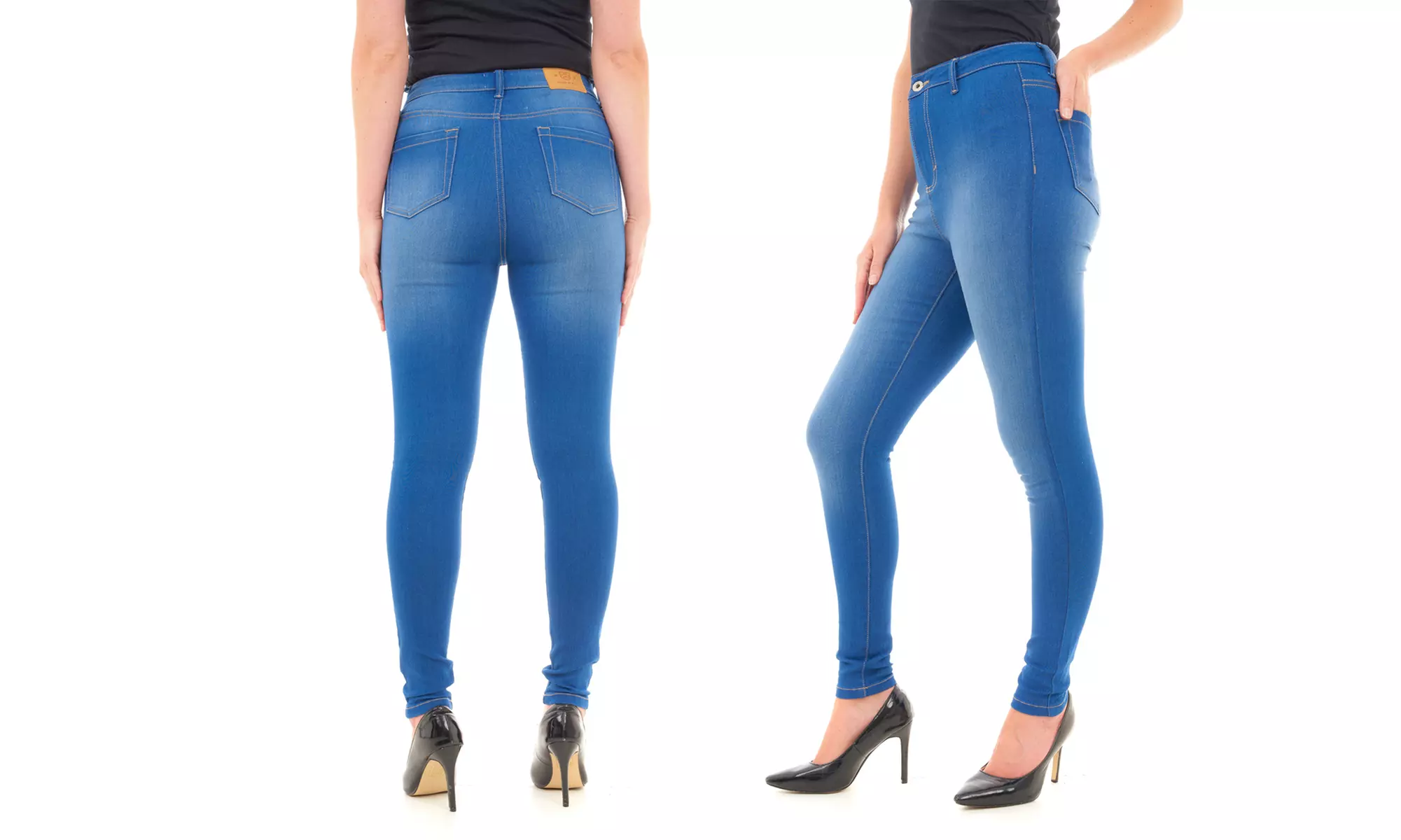 High-Waisted Skinny Fit Denim Jeans