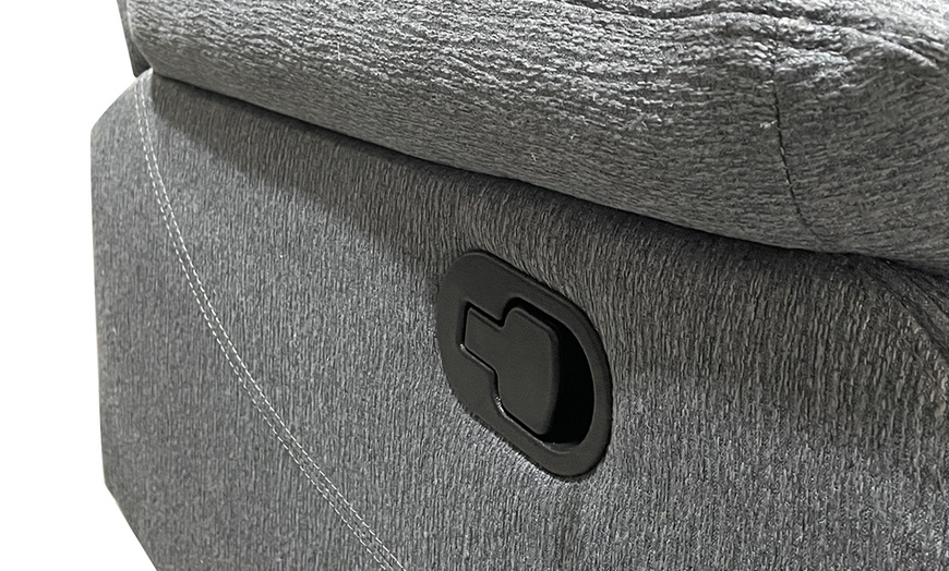 Image 7: Sorento Three Seater Fabric Corner Reclining Sofa 