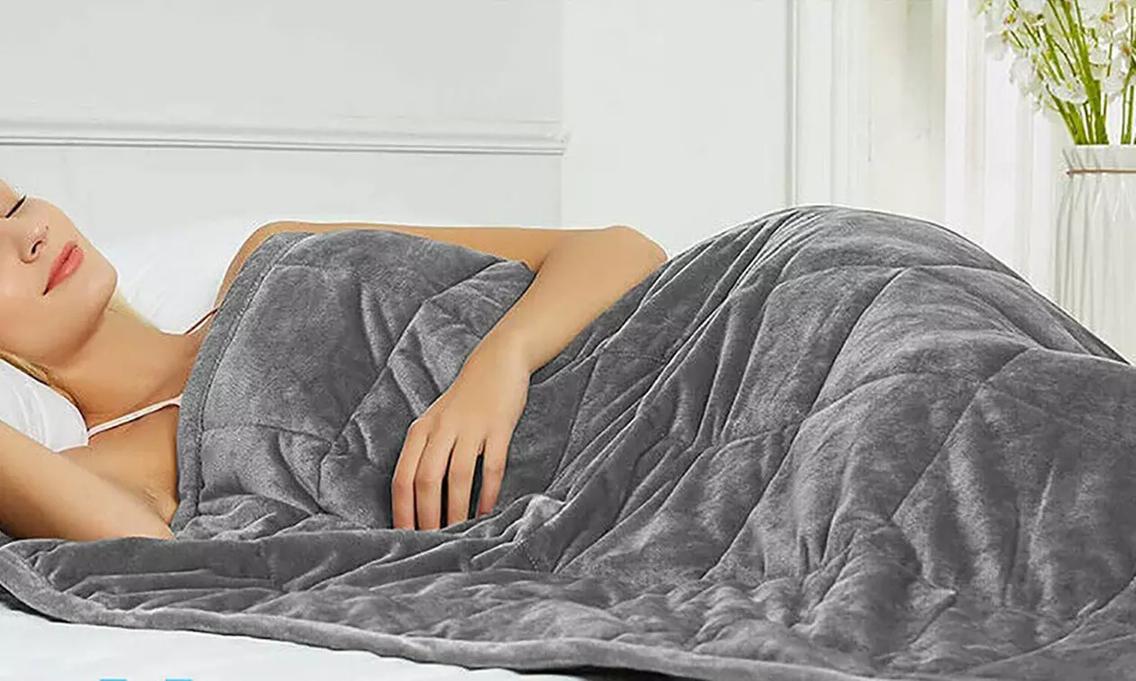 Costway 15/17/20lbs Home Weighted Blanket Crystal Velvet Fabric w/Glass Beads
