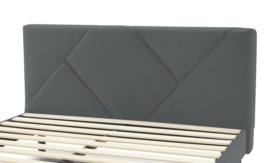 Image 20: Lit design rembourré "Ric" avec rangement intelligent