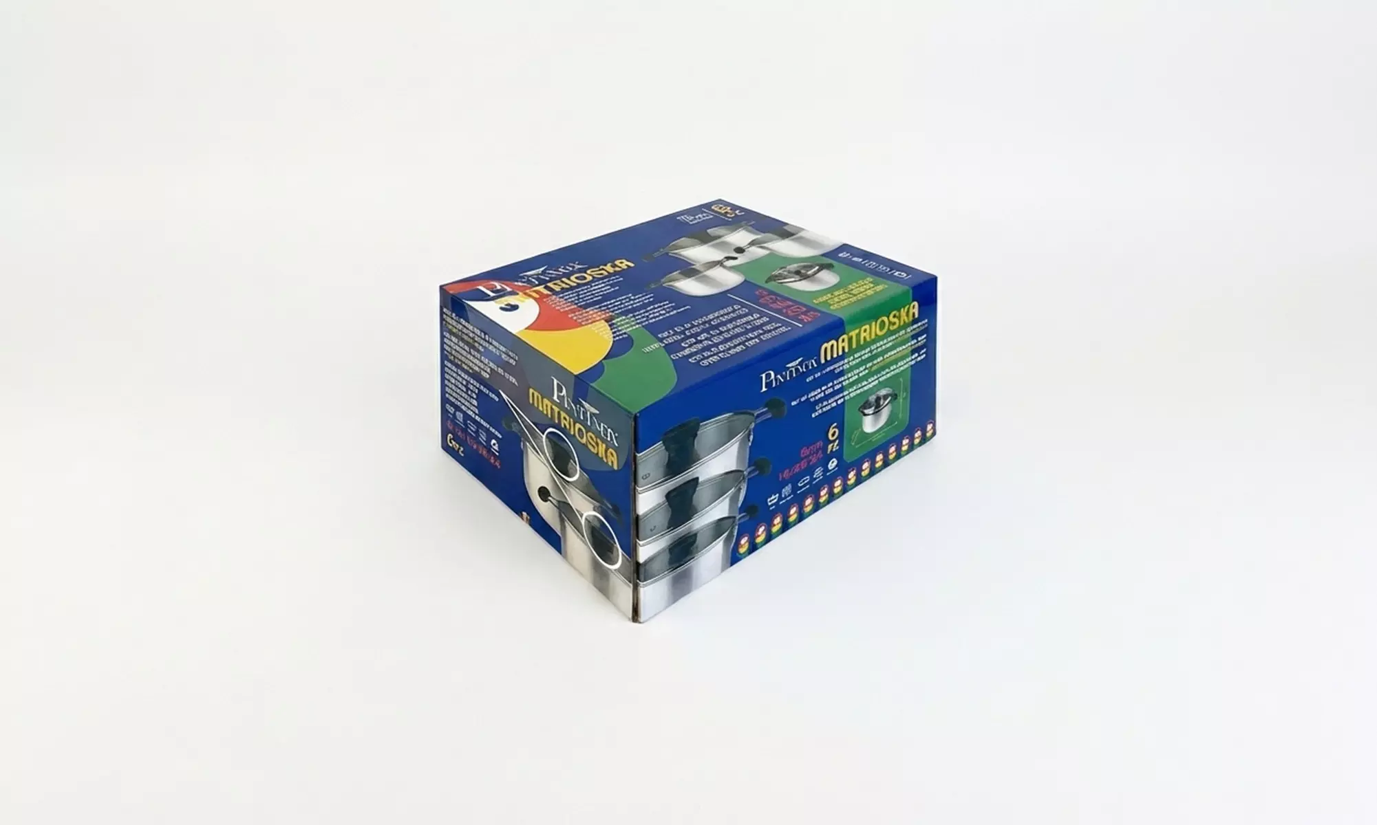 Set di 3 casseruole impilabili in acciaio inox Pintinox