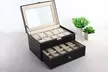 PU Leather Watch Cushion Display Glass Top Organizer Box(6,10,12,20,24 Slots) - Second Medium