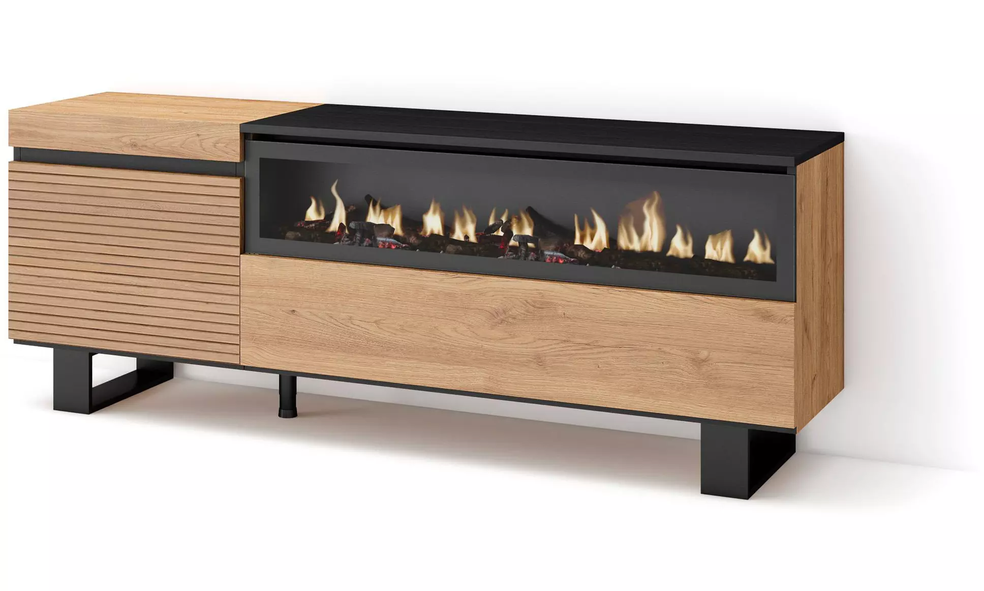 Meuble TV avec ou sans cheminée électrique LED