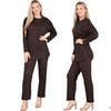 Image 9: Want Clothing Ribbed 2-Piece Wide Leg Loungewear Suit