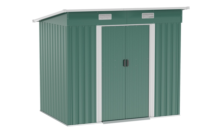 Image 4: Outsunny Outdoor Storage Shed 7ft x 4ft