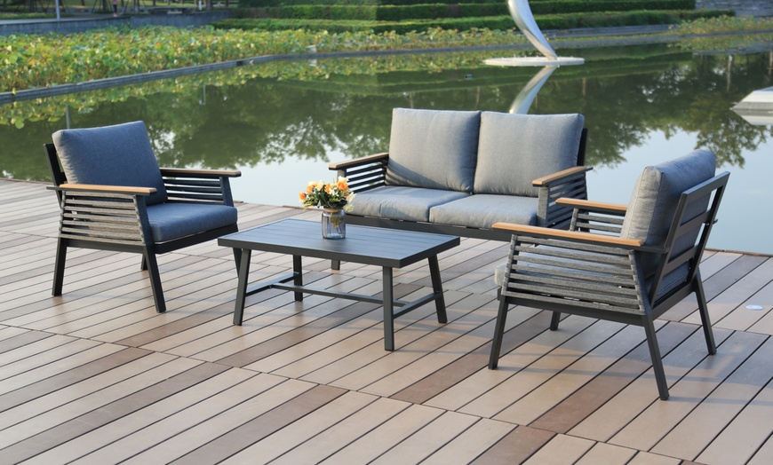 Image 1: Four-Seater Aluminium Garden Furniture Set