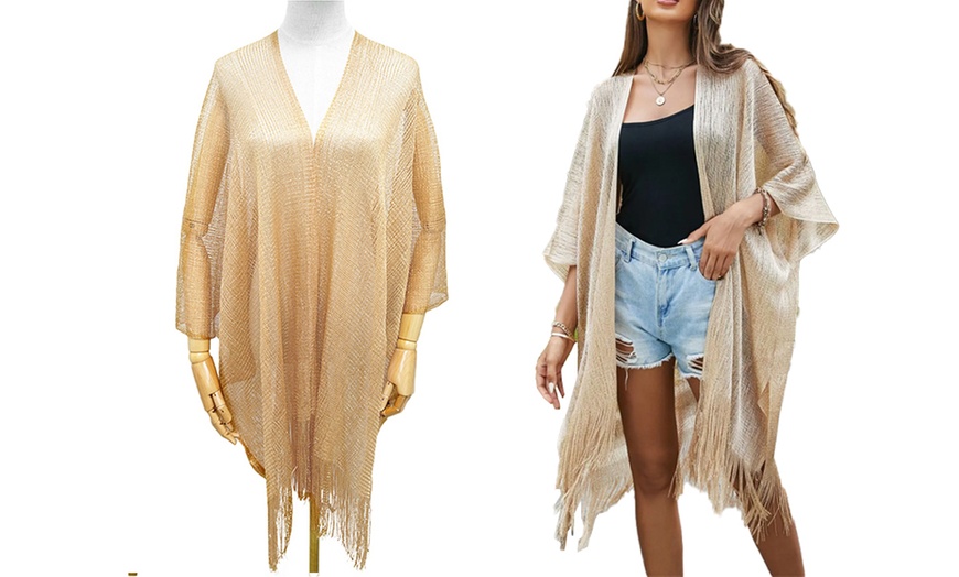 Image 3: Kimono Open Front Beach Cover-Up
