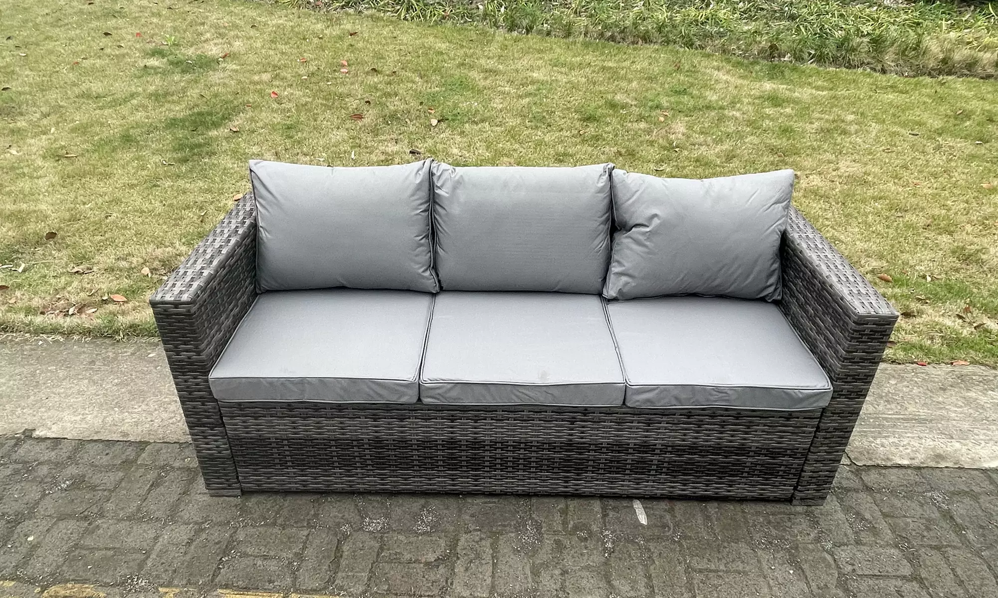 8-Seater Outdoor PE Rattan Garden Furniture Gas Fire Pit - Image 4