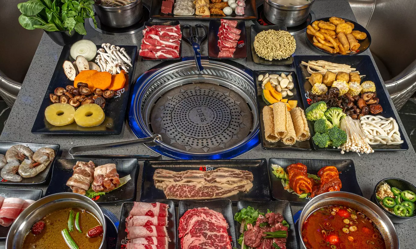 All you can eat Korean BBQ and Hot Pot Dinner for One, Two, or Four