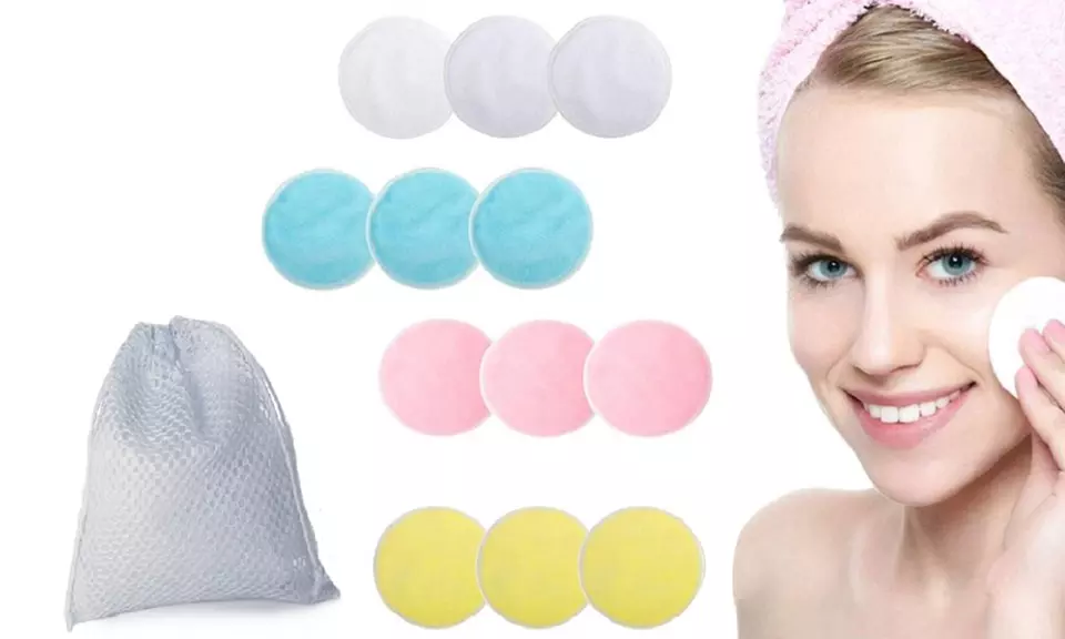 1 ou 2 lots de 6 cotons lavables pour le visage et sac de protection - Primary Image