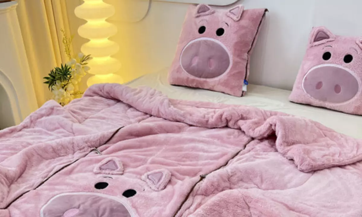 Cartoon Pillow Quilt Dual Purpose Double Sided Napping