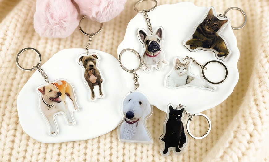 Image 2: One, Two, Three, or Four Custom Photo Acrylic Keychain