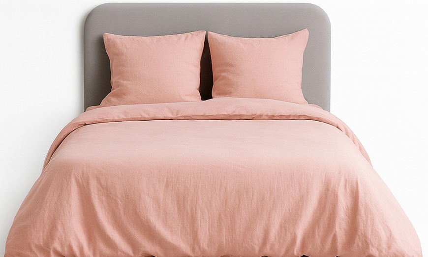 Image 13: Juego de funda nórdica UNI en acabado Micro Lavée