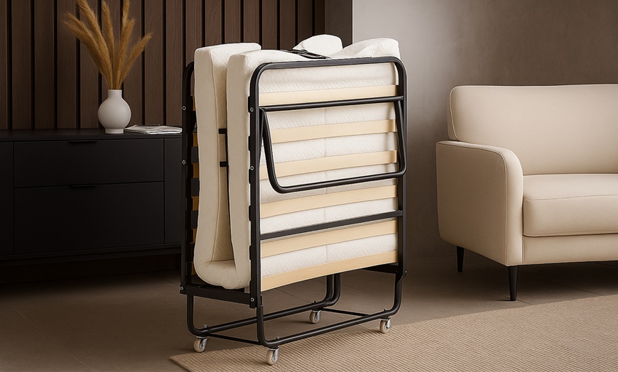 Image 3: Lit pliant 90x200 avec matelas mémoire de forme pliable Sampur