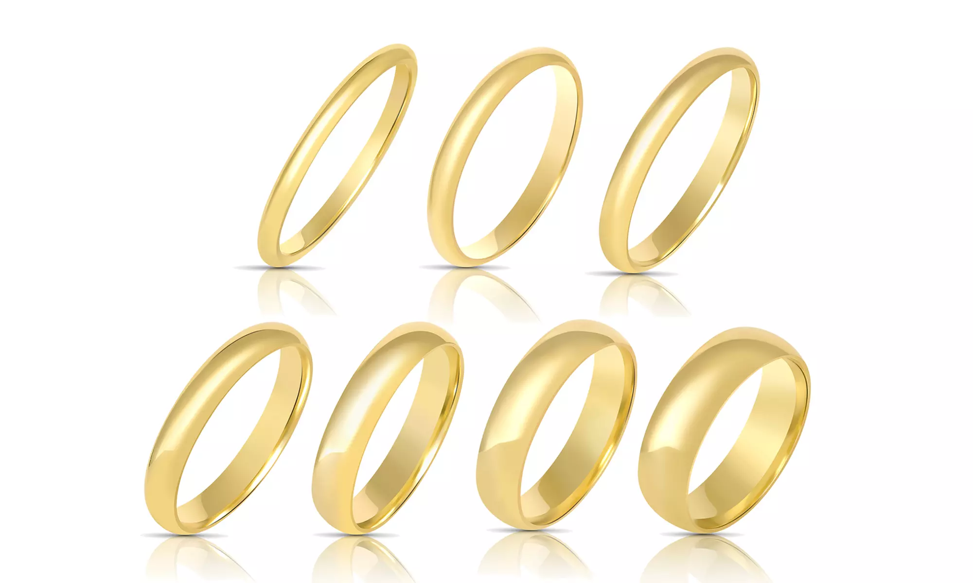 14K Gold Plated Wedding Band Collection in Solid Sterling Silver