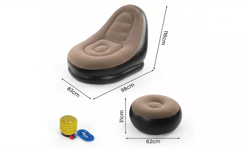 Poltrona gonfiabile con poggiapiedi