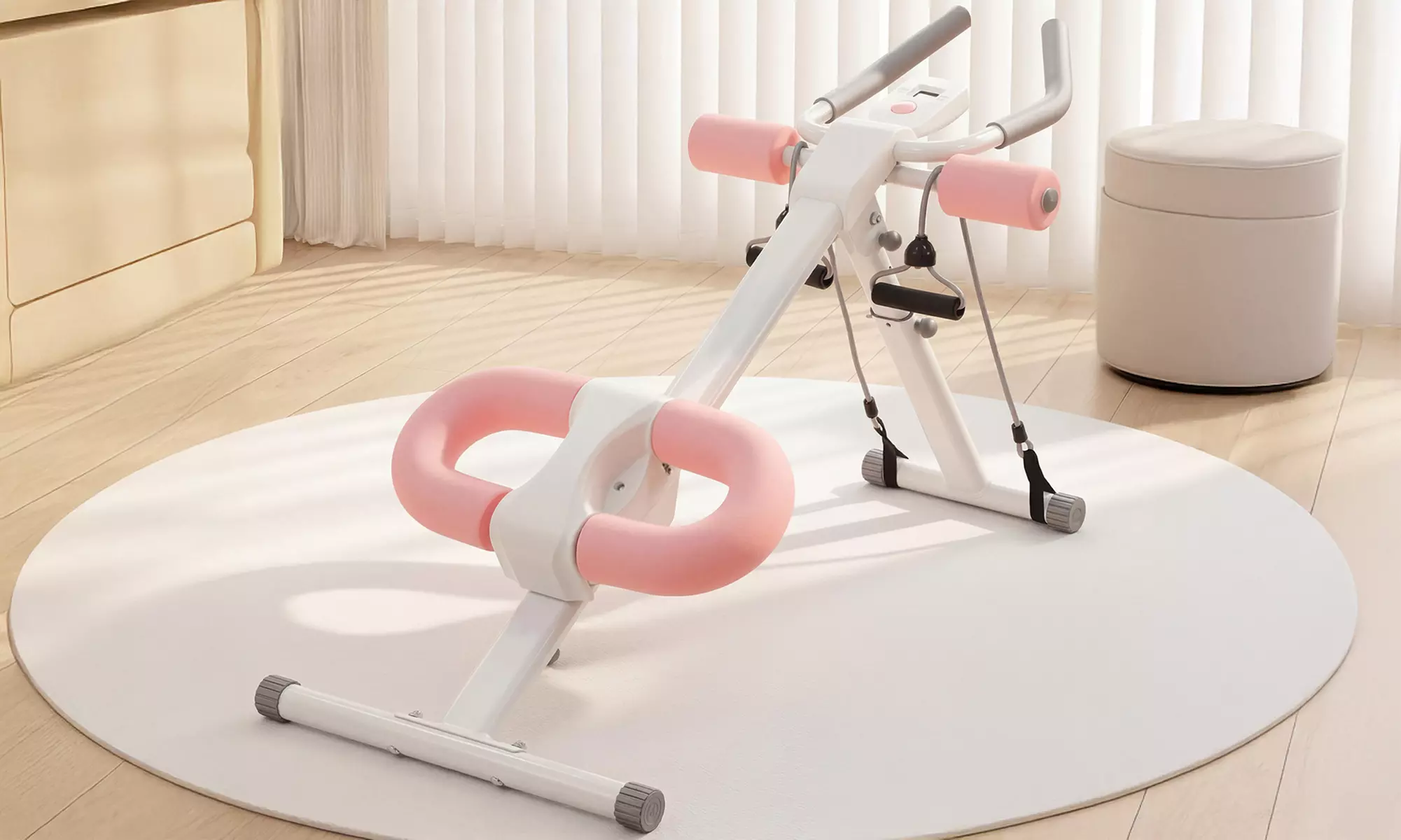 Centra Foldable Ab Machine with LCD Monitor and Resistance Bands