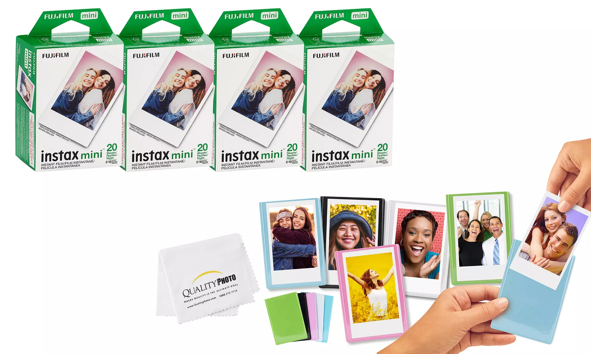 Fujifilm Mini Instax Films Colored Magnet Photo Frames Cloth 80 Prints