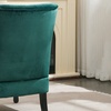 Image 5: Velvet Upholstered Accent Armchair; Stylish Mid-Century Design