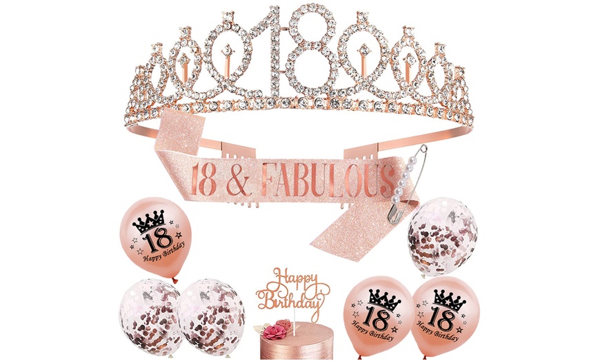 Image 2: 10-Pieces Birthday Decoration Set