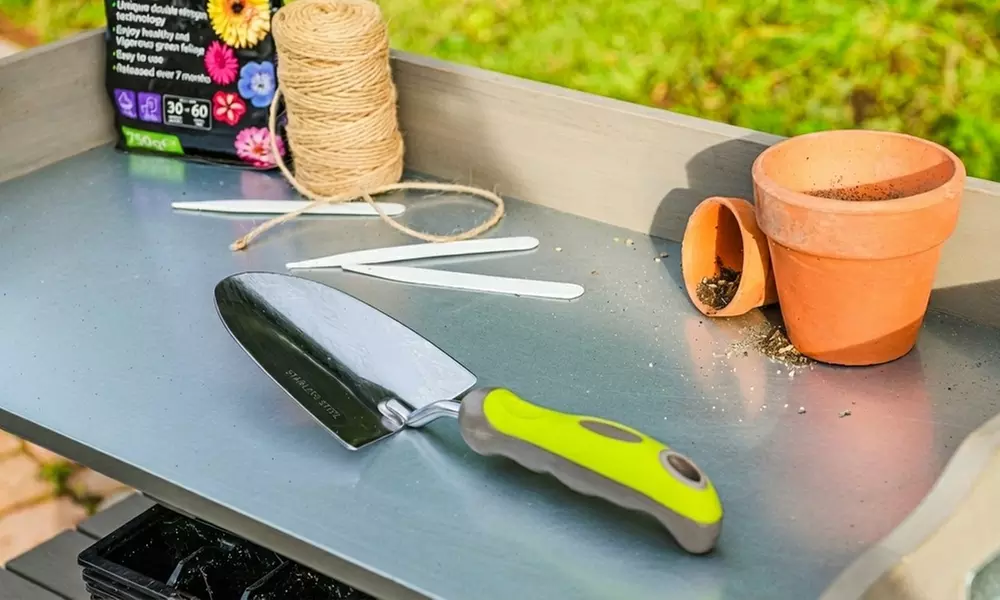 5-Piece Garden Hand Tool Set - Stainless Steel with Soft Grip Handles